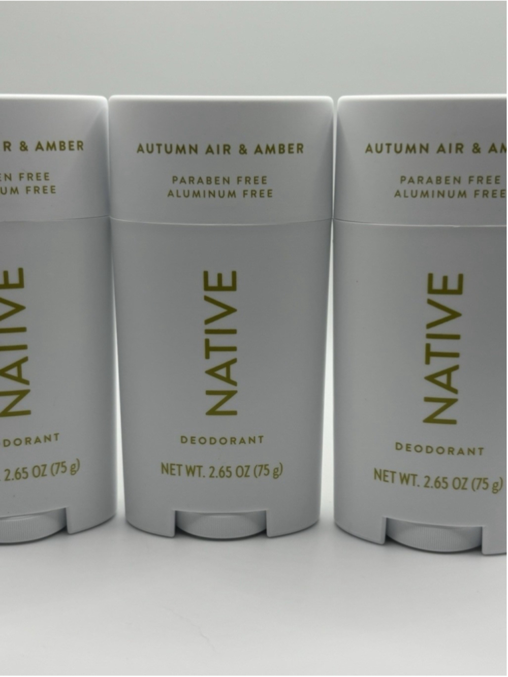 Native Deodorant Autumn Air & Amber Aluminum Free 2.65 oz Bundle of 3 New - Picture 3 of 5